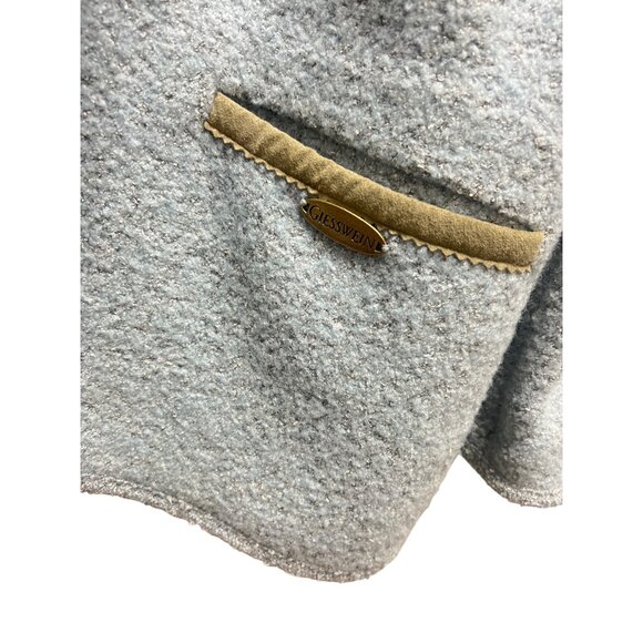 Giesswein Vintage 90's Blue Wool Cardigan Jacket Coatigan - Picture 4 of 6